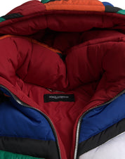 Dolce & Gabbana Multicolor Quilted Hooded Puffer Jacket