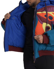 Dolce & Gabbana Multicolor Butterfly Hooded Puffer Jacket