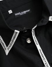 Dolce & Gabbana Black Collared Long Sleeve Cotton Casual Shirt