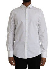 Dolce & Gabbana White Cotton Formal Dress Top SICILIA Shirt