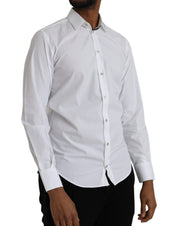 Dolce & Gabbana White Cotton Long Sleeve Dress MARTINI Shirt