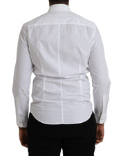 Dolce & Gabbana White Cotton Long Sleeve Dress MARTINI Shirt