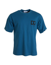 Dolce & Gabbana Blue Logo Round Neck Short Sleeves T-shirt