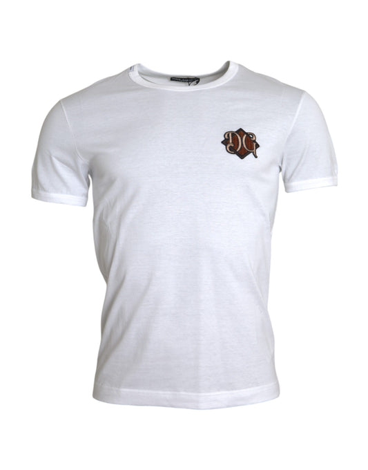 White Logo Embroidery Short Sleeve T-shirt