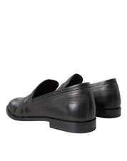 Dolce & Gabbana Black Brown Leather Loafer Men Dress Shoes