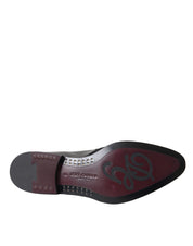 Dolce & Gabbana Black Leather Derby Formal Dress Men Shoes