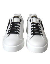 Dolce & Gabbana White Leather DG Logo Casual Low Top Sneakers Shoes