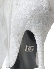 Dolce & Gabbana White Heels Stiletto Knee High Boots Shoes