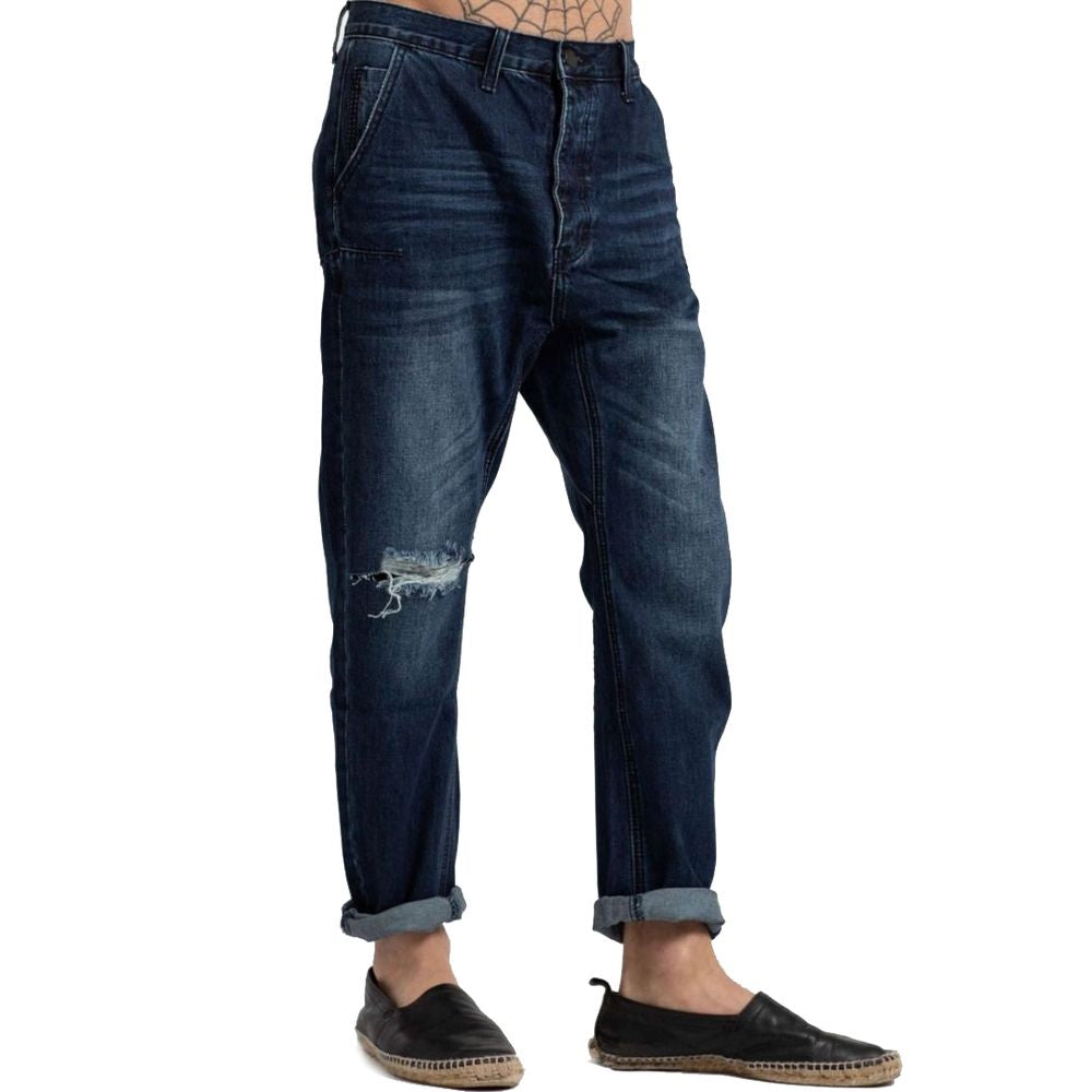 One Teaspoon Blue Cotton Men Jeans