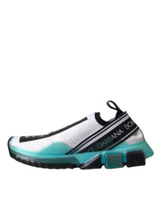 Dolce & Gabbana Black White Blue Slip On Sorrento Sneakers Shoes