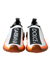 Dolce & Gabbana Black White Orange Slip On Sorrento Sneakers Shoes