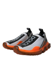 Dolce & Gabbana Black White Orange Slip On Sorrento Sneakers Shoes