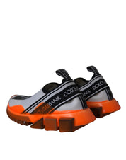 Dolce & Gabbana Black White Orange Slip On Sorrento Sneakers Shoes