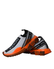 Dolce & Gabbana Black White Orange Slip On Sorrento Sneakers Shoes