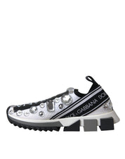Dolce & Gabbana White Sorrento Crystals Sneakers Shoes