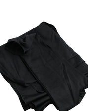 Dolce & Gabbana Black Wool Cutout Asymmetric Long Sleeve Top