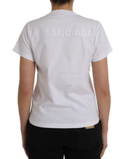 Balenciaga White Cotton Crew Neck Short Sleeves T-shirt
