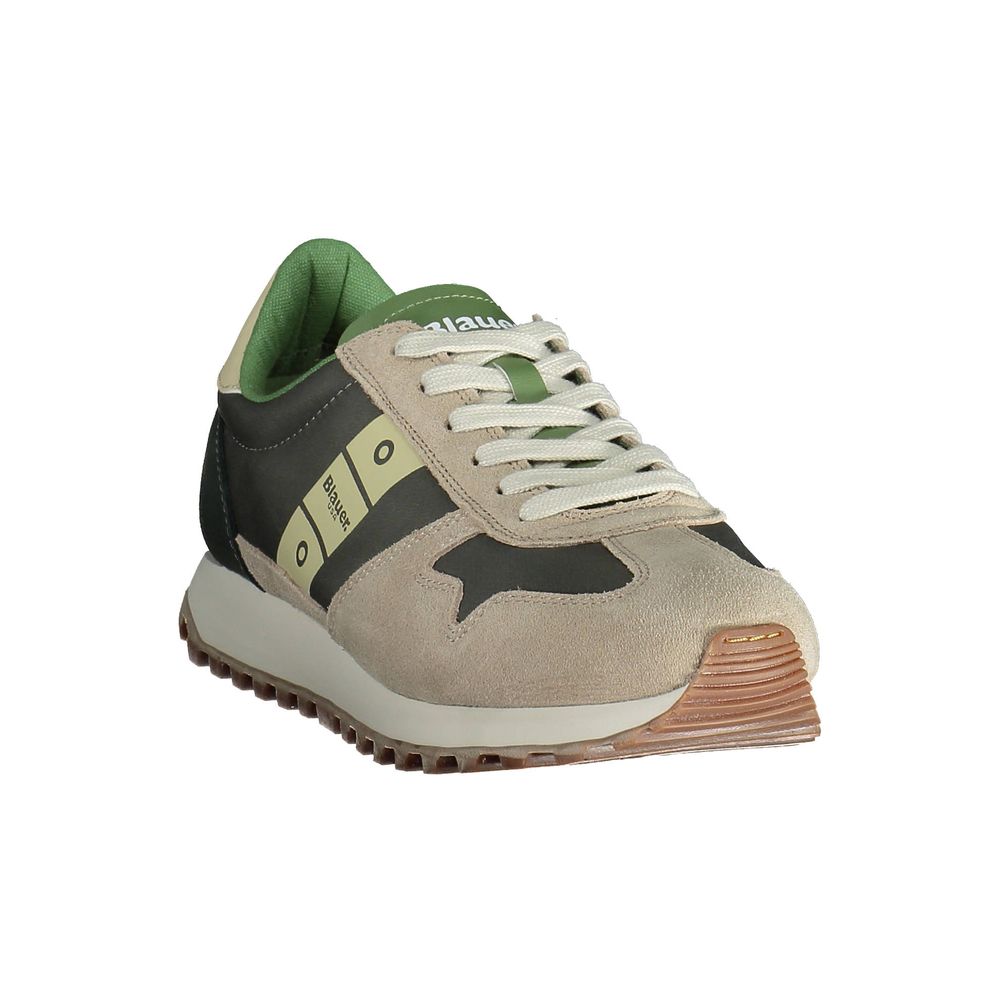 Blauer Beige Polyester Men Sneaker