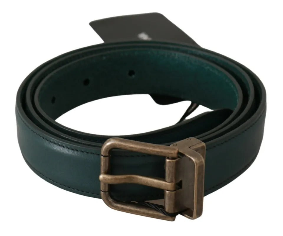 Green Gold Buckle Waist Leather Belt