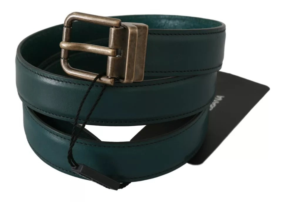 Green Gold Buckle Waist Leather Belt