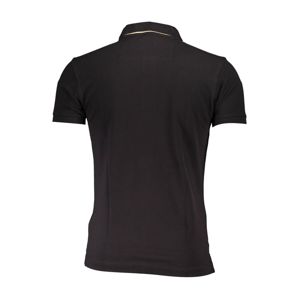 La Martina Black Cotton Men Polo Shirt