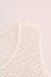 Dolce & Gabbana White Net Tank Transparent Top