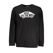 Vans Sleek Black Cotton Sweatshirt with Logo Print