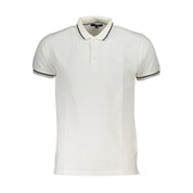 Cavalli Class White Cotton Polo Shirt