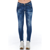 Frankie Morello Blue Cotton Women Jeans