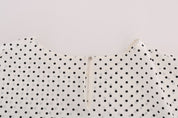 Dolce & Gabbana White Polka Dotted Silk T-shirt Top