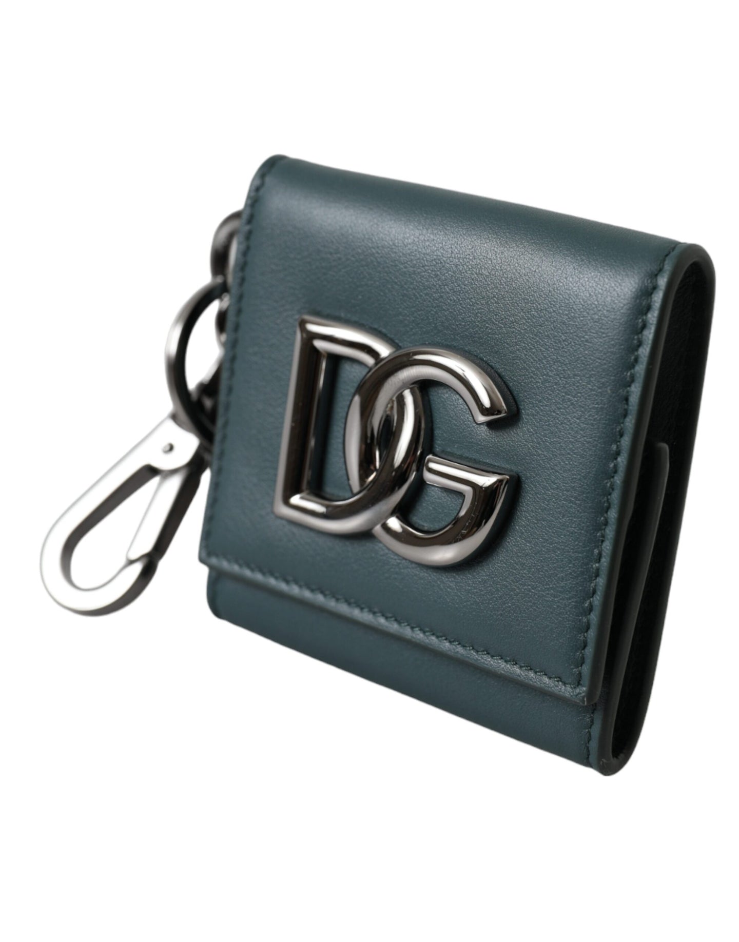 Green Calfskin Leather DG Logo Keyring Coin Purse Wallet