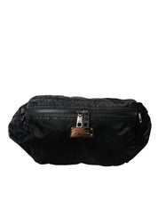 Dolce & Gabbana Black Nylon Logo Plaque Belt Waist Fanny Pack Bag