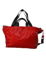 Dolce & Gabbana Red Nylon Calfskin Hand Shoulder Duffel Bag