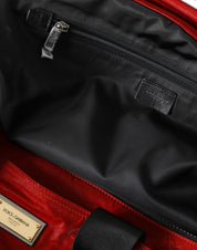 Dolce & Gabbana Red Nylon Calfskin Hand Shoulder Duffel Bag