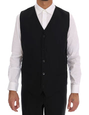 Dolce & Gabbana Elegant Black Wool Three-Piece Suit