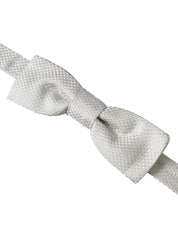 Dolce & Gabbana Off White Silk Adjustable Neck Men Papillon Bow Tie