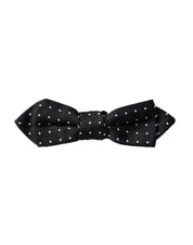 Dolce & Gabbana Black Silk Polka Dot Adjustable Neck Men Papillon Bow Tie