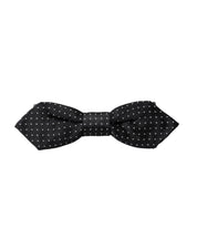 Dolce & Gabbana Black Silk Polka Dot Adjustable Neck Men Papillon Bow Tie