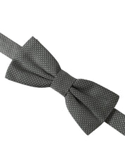 Dolce & Gabbana Gray Silk Patterned Adjustable Neck Men Papillon Bow Tie