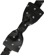 Dolce & Gabbana Black Silk Floral Adjustable Neck Men Papillon Bow Tie