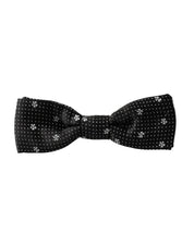 Dolce & Gabbana Black Silk Floral Adjustable Neck Men Papillon Bow Tie