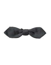 Dolce & Gabbana Gray Silk Weaved Adjustable Neck Men Papillon Bow Tie