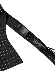 Dolce & Gabbana Black Silk Polka Dot Slim Skinny Necktie Men Bow Tie