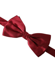 Dolce & Gabbana Red Satin Silk Adjustable Neck Men Bow Tie