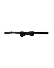 Dolce & Gabbana Black Velvet Cotton Adjustable Neck Men Bow Tie