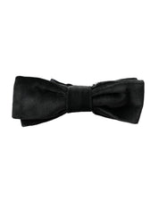 Dolce & Gabbana Black Velvet Cotton Adjustable Neck Men Bow Tie