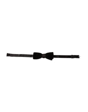 Dolce & Gabbana Black Velvet Cotton Adjustable Neck Men Bow Tie