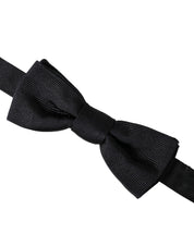 Dolce & Gabbana Black Silk Adjustable Neck Men Bow Tie