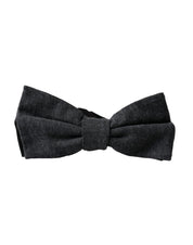 Dolce & Gabbana Dark Gray Silk Adjustable Neck Men Bow Tie