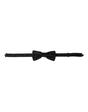 Dolce & Gabbana Black Silk Floral Adjustable Neck Men Bow Tie